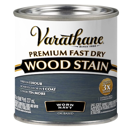 Varathane Premium Fast Dry Wood Stain, Worn Navy, 1/2 Pt 333617